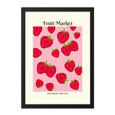 Strawberry Wall Art, Fruit Market Print, Strawberry Addiction, Kitchen Decor, Pink Wall Art, Berry Art, Foodie Gift, Modern Wall Decor - Tawshia